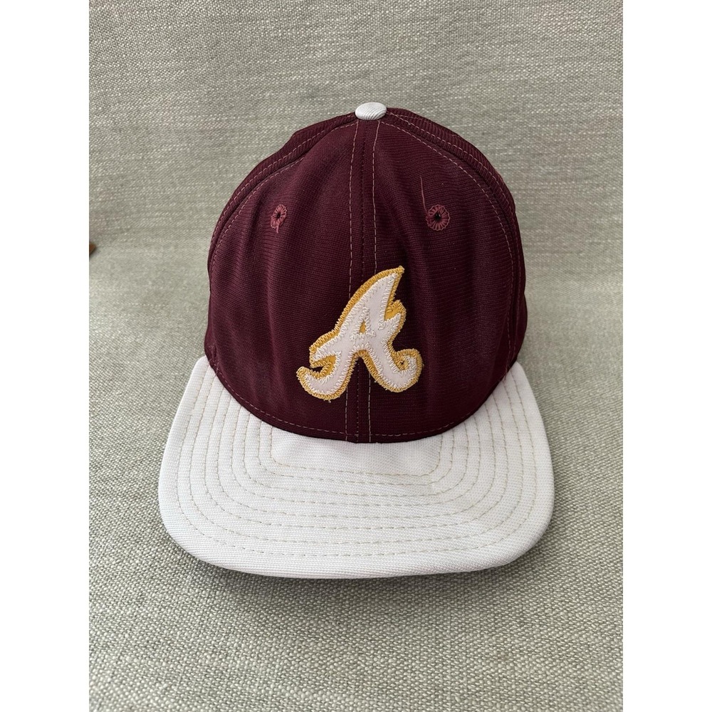 Vintage New Era Pro Model Hat Maroon White Atlanta Braves Style Size 7 1/4 USA